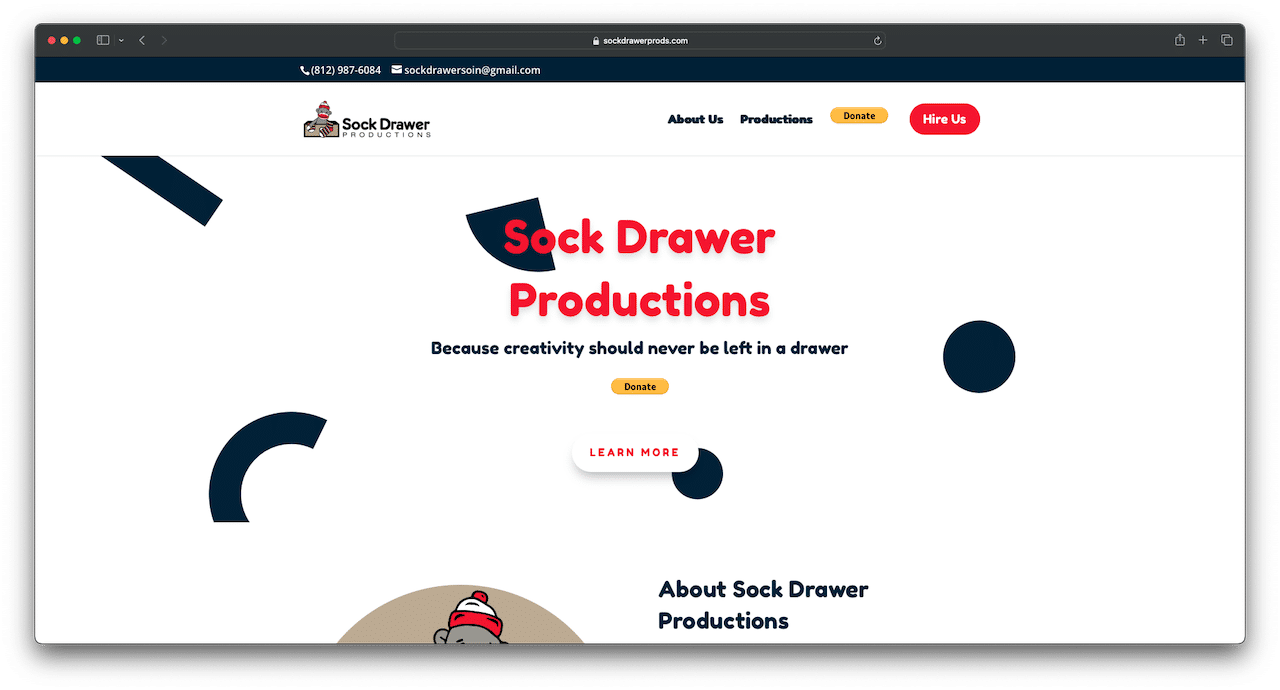 sock drawer productions website home page